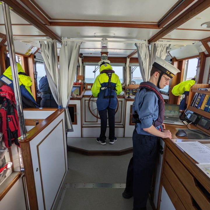 Working as a team on the Bridge of TS John Jerwood