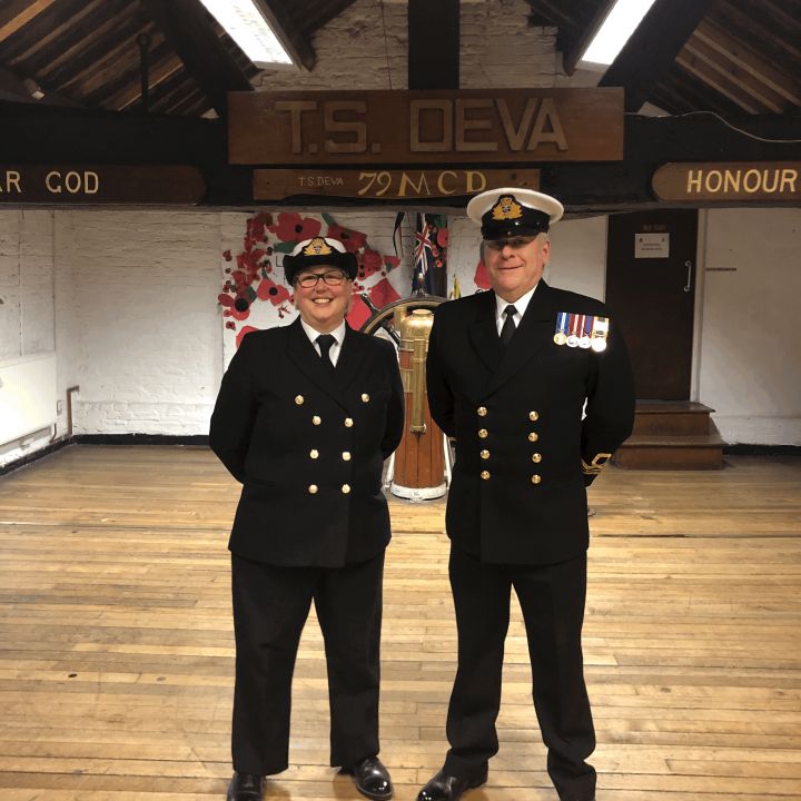 S/Lt Willis with Lt Cdr Matthews