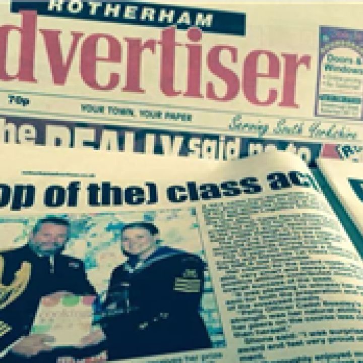 CADET APPEARS IN LOCAL PAPERS.
