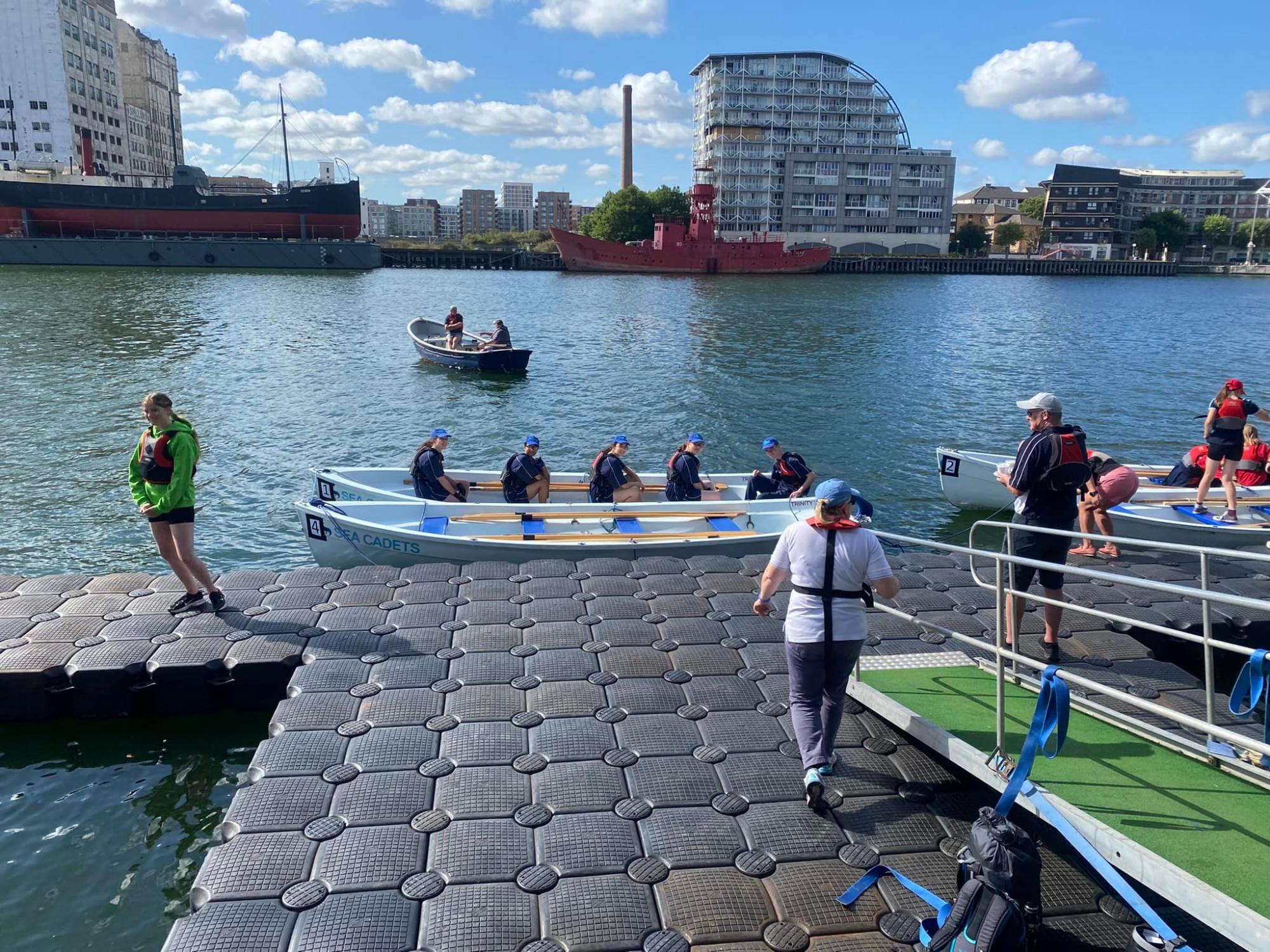 The Junior Girls Rowing team ready to set off in the National Combined Regatta 