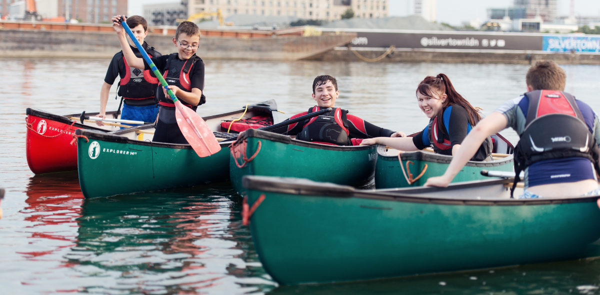Junior sea cadets boating