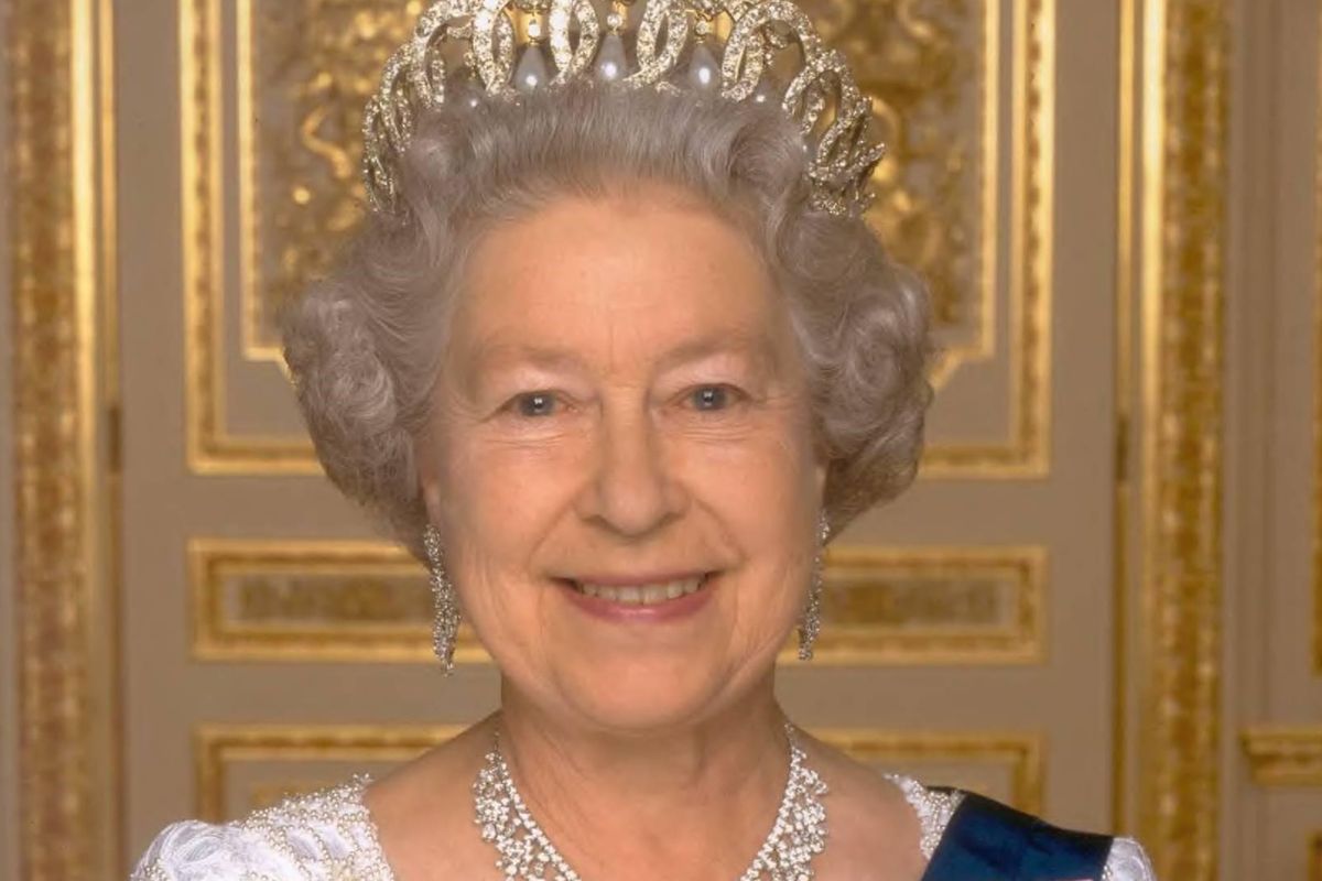 A portrait photograph of Queen Elizabeth