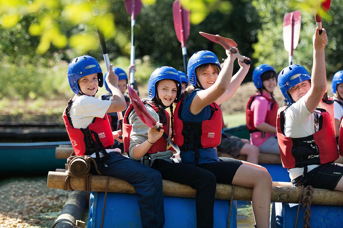 Junior Sea Cadets in a rowing practice activity